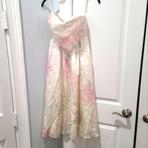 Oops California Satin Floral Print Cocktail Wedding Dress Vintage Cottagecore